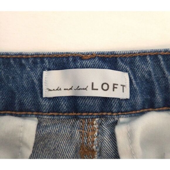 LOFT Women's The Wide Leg Jeans Front Patch Pockets High-Rise Size 27/4P - Picture 7 of 14